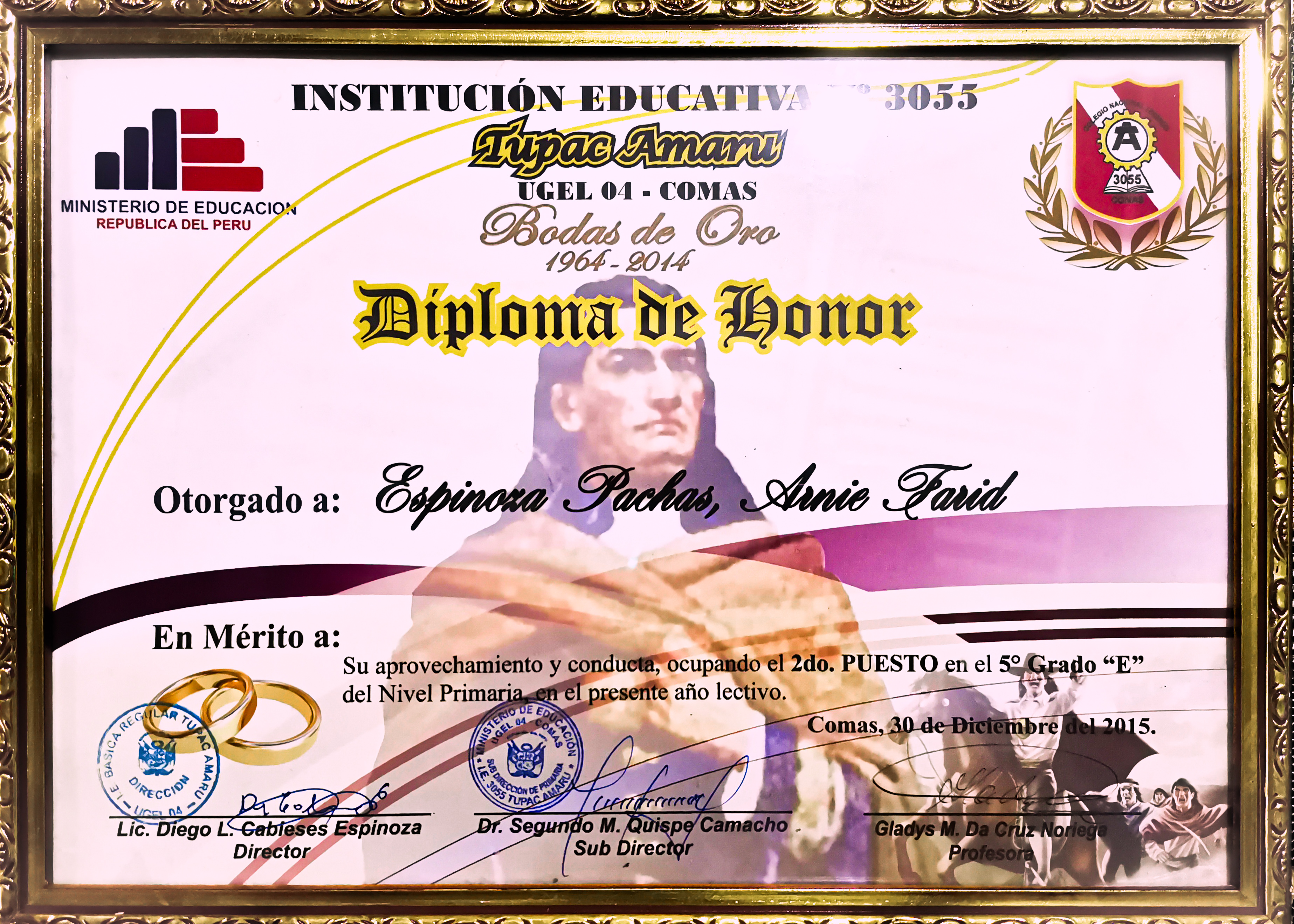 Diploma de Excelencia Académica - Primaria 5